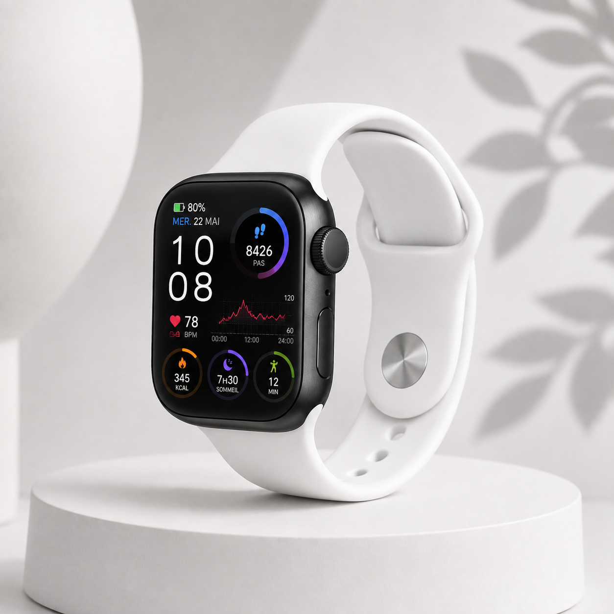 Montre connectée - compatible iOS et Android