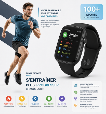 Montre connectée - compatible iOS et Android