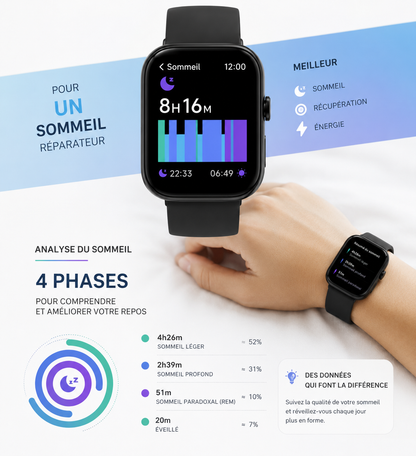 Montre connectée - compatible iOS et Android