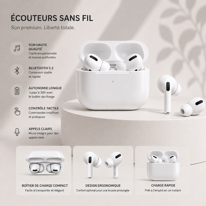 Écouteurs sans fil – compatibles iOS et Android