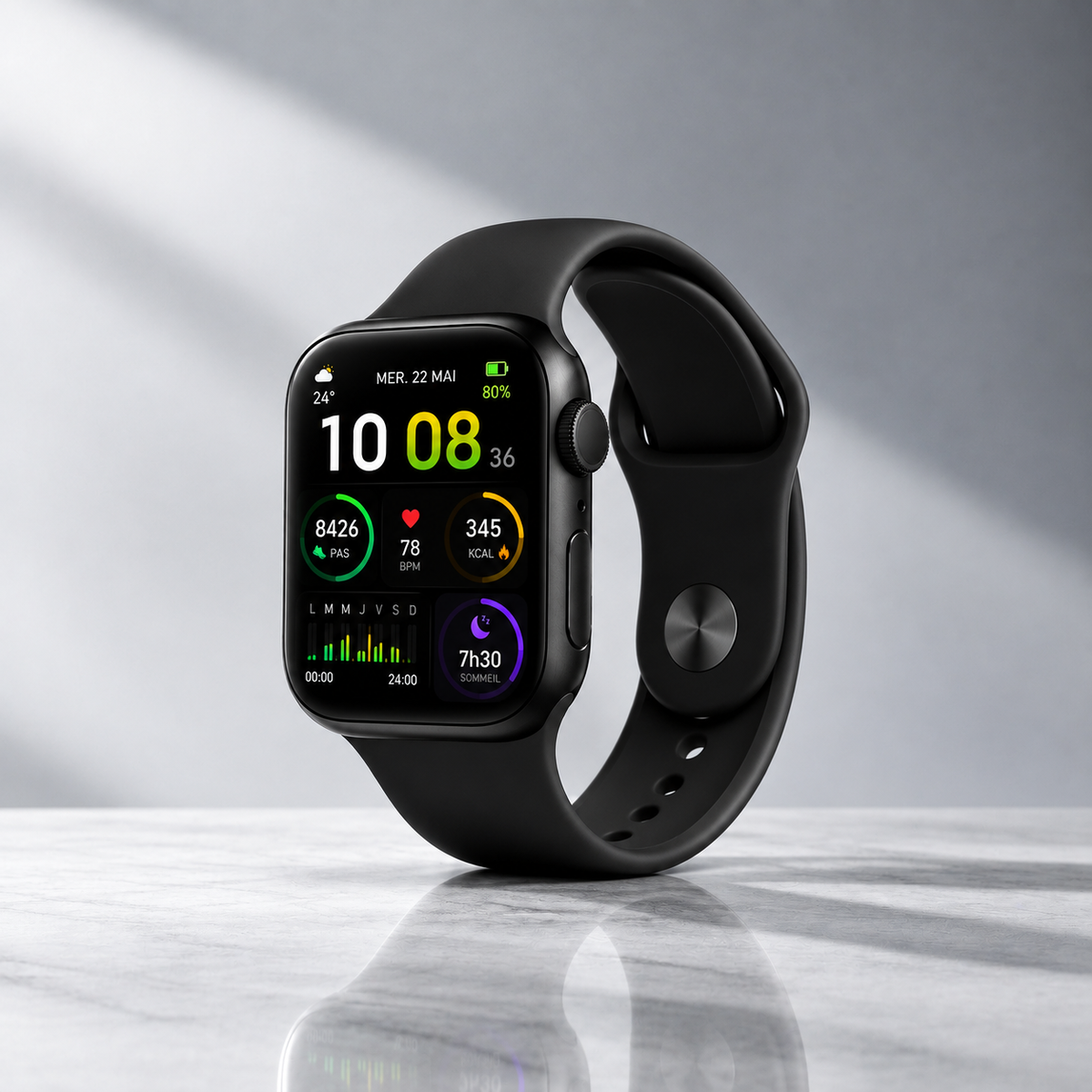 Montre connectée - compatible iOS et Android