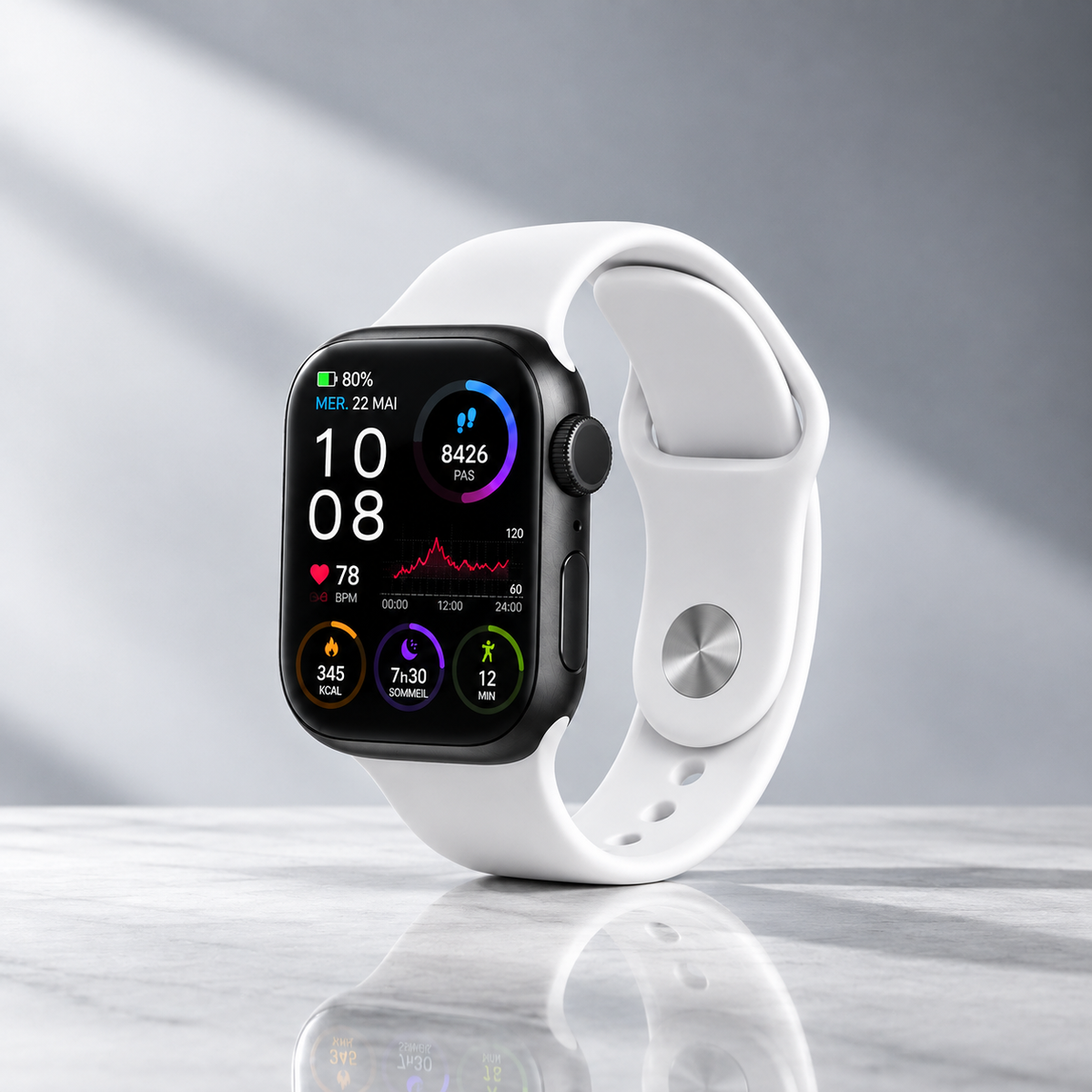 Montre connectée - compatible iOS et Android